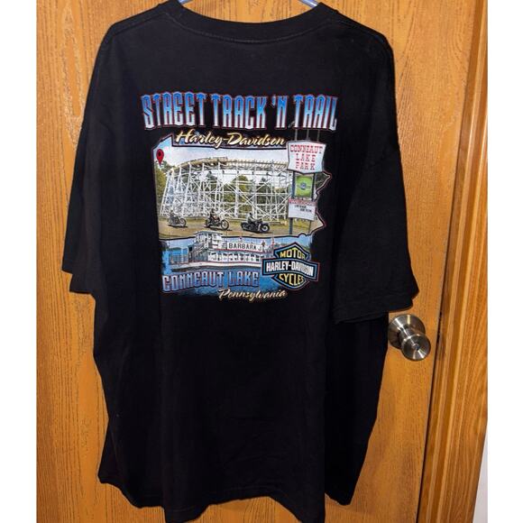 Harley Davidson double-sided image t-shirt black Conneaut Lake, PA 3XL - Picture 2 of 7